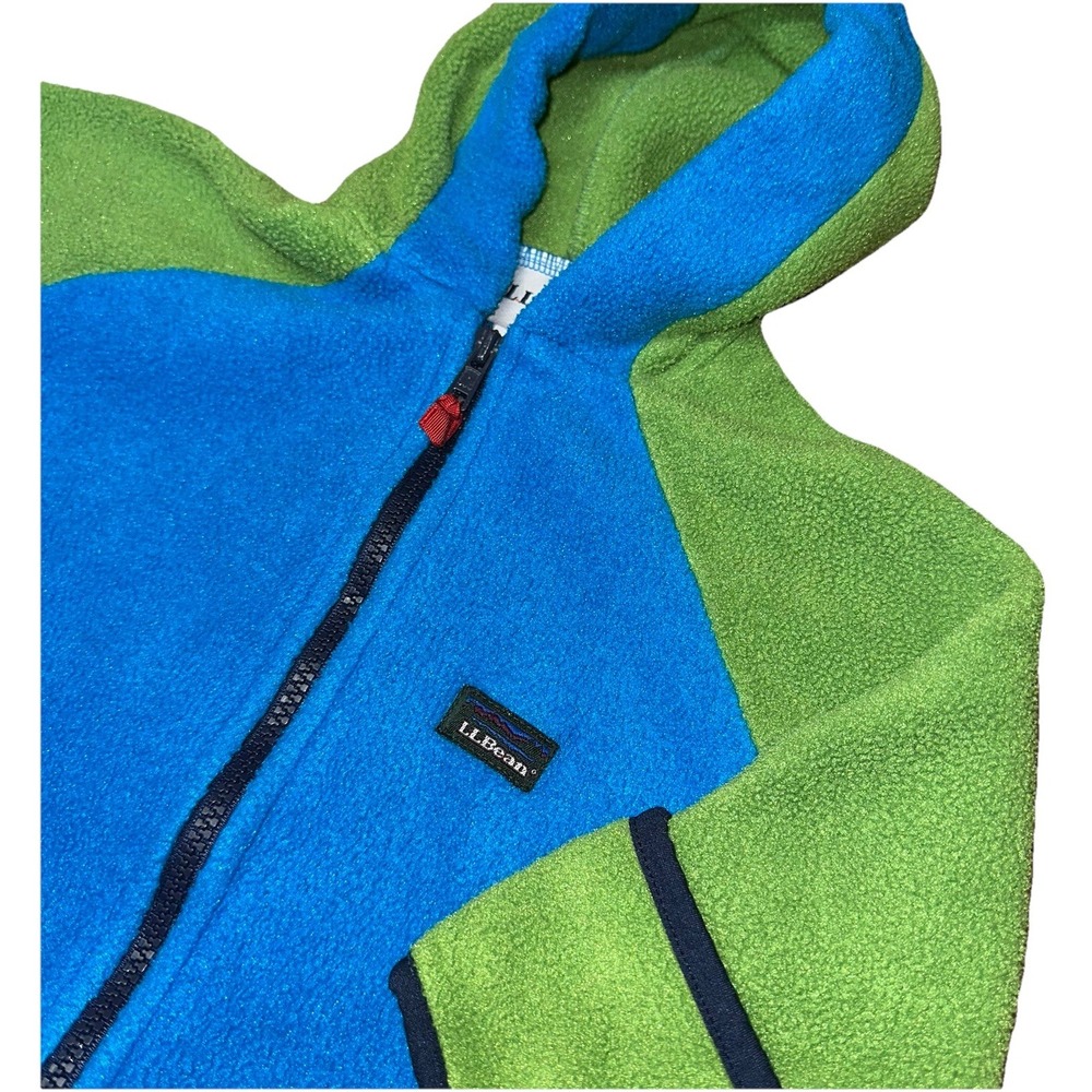 Vtg L. L. Bean Kids Fleece Full Zip Hooded Snowsuit‎ Colorblock Bunting Baby 12M